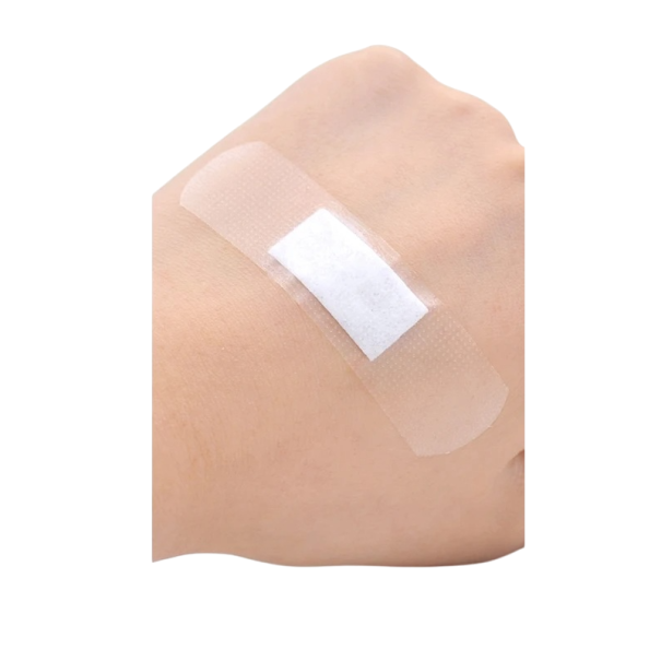 Plaster medyczny antybakteryjny transparentny 72 x 19 mm zestaw 100 szt. Plaster sterylny hipoalergiczny oddychający wodoodporny 1