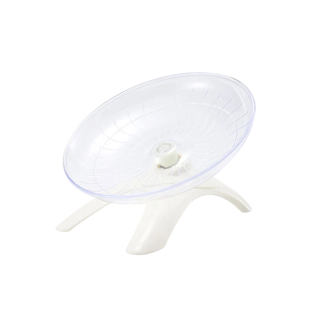 Plastflygande tallrik för gnagare 18 cm Tyst löphjul Utrymme för hamster Mus Råtta Löpleksak Burkarusell Husdjur vit