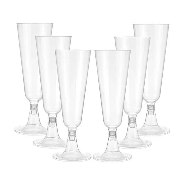Plastglas för mousserande vin 25 st 150–160 ml eleganta champagneflöjter plast olika färgvarianter glas för mousserande vin för fester genomskinlig