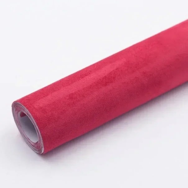 Plastic autoadeziv reparator pentru piele intoarsa 30 x 150 cm Reparatie tapiterie piele intoarsa Banda textila autoadeziva Renovare mobila si incaltaminte Aplicare usoara roșu