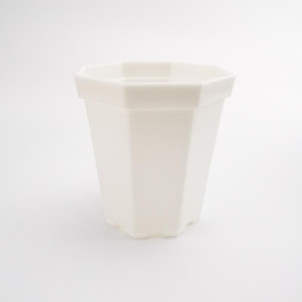 Plastic bloempot 4 stuks wit S