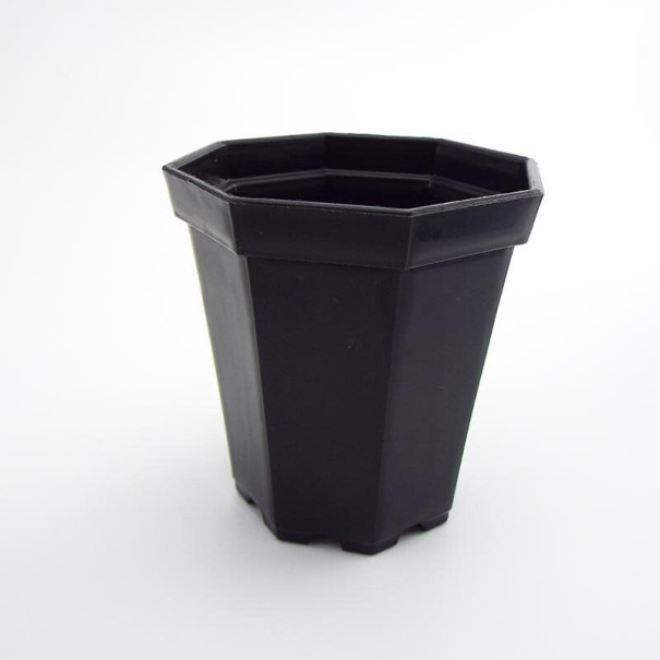 Plastic bloempot 4 stuks zwart L