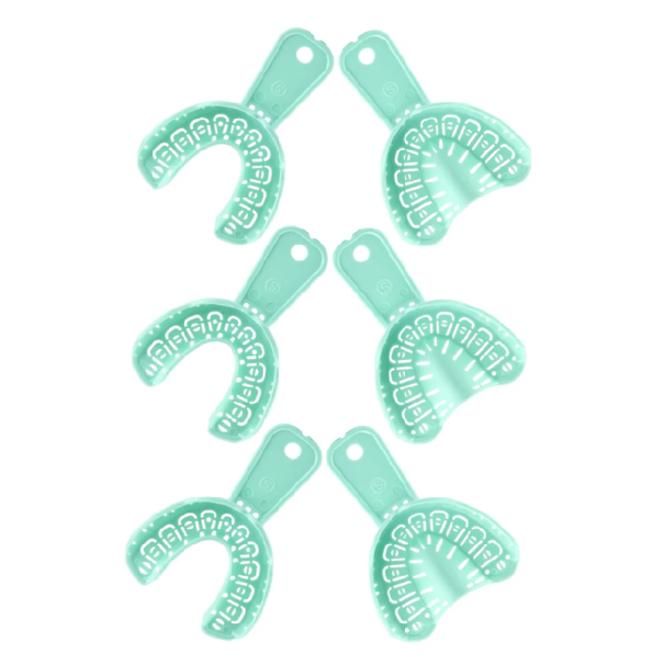Plastic Dental Impression Tray 7.1 x 10.2 cm Set of 6 Pieces 3 Pairs for Dental Impressions Dental Tool for Accurate Models 1