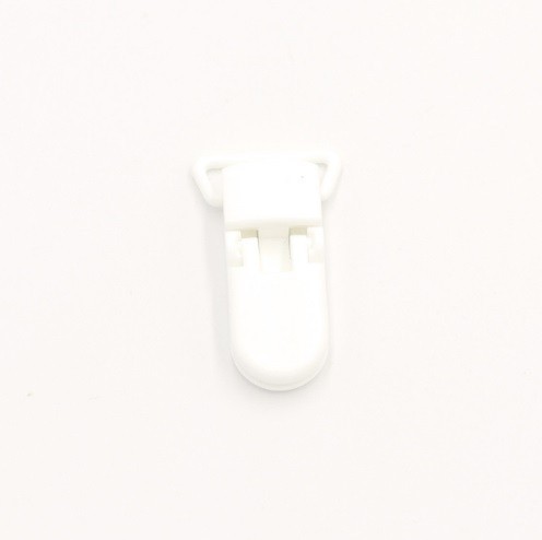 Plastic fopspeenclip - 5 stuks wit