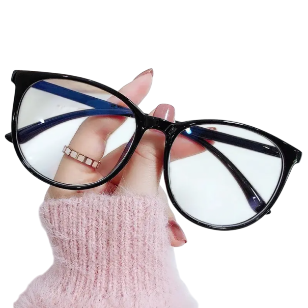 Plastic Glasses with Blue Light Filter Eye Protection for Computer Work Against Eye Fatigue Elegant Clear Lenses Comfortable Frame black