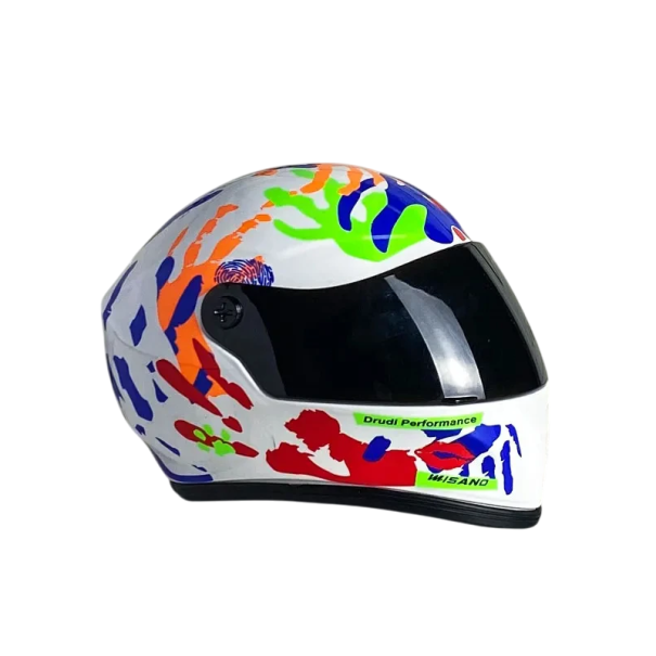 Plastic Helmet for Cats or Dogs 16 x 12 x 12 cm White with Colourful Spots Protective Helmet for Pets up to 10 kg Head Circumference up to 30 cm 1