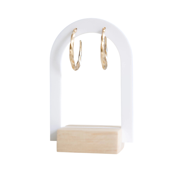 Plastic Jewelry Stand Arc Shaped Table Holder for Earrings 10 × 7 cm Organizer for Displaying Earrings with Stable Base 1