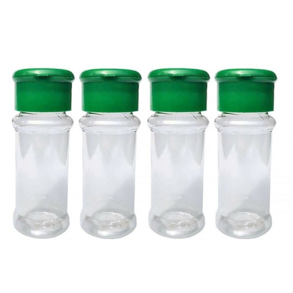 Plastic Spice Jar Set 4 Pieces green