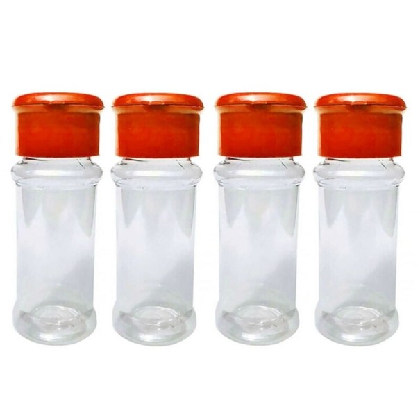 Plastic Spice Jar Set 4 Pieces red