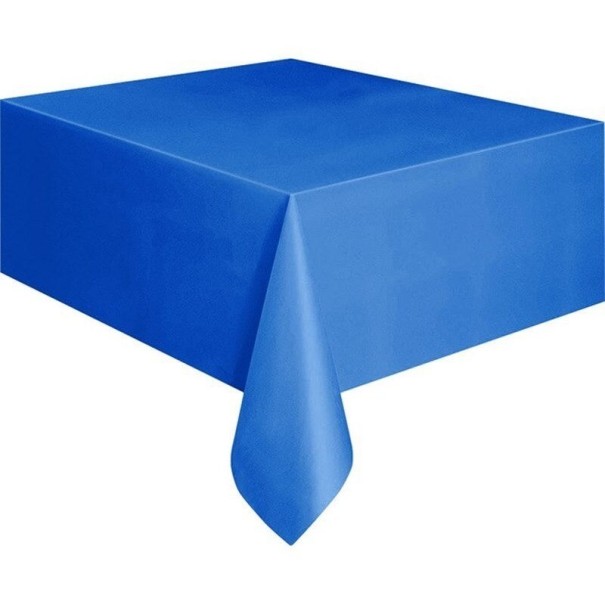 Plastic tafelkleed 137 x 183 cm blauw