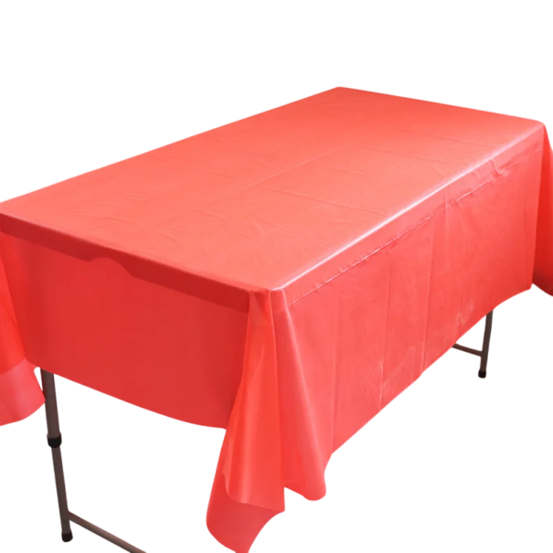 Plastik engangsdug 137 x 154 cm Ensfarvet dekorativt borddække til fester, selskaber, picnic, catering i forskellige farver rød