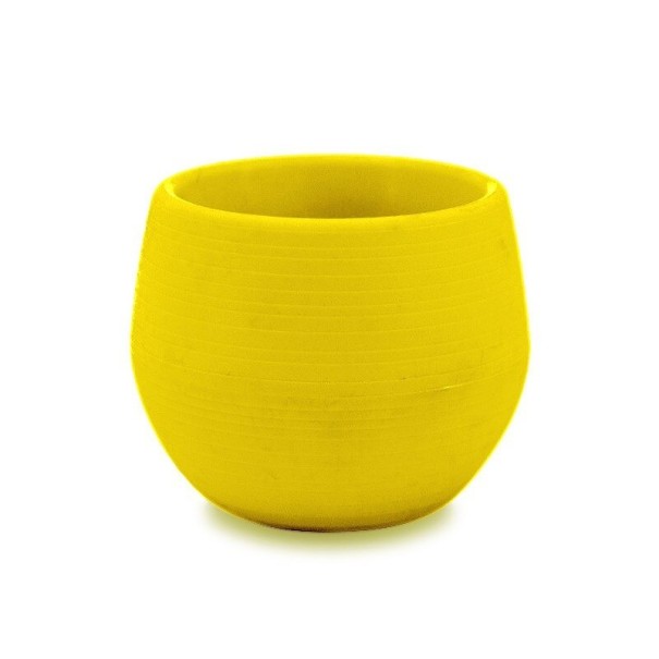 Plastikblomsterpotte med vandbeholder gul