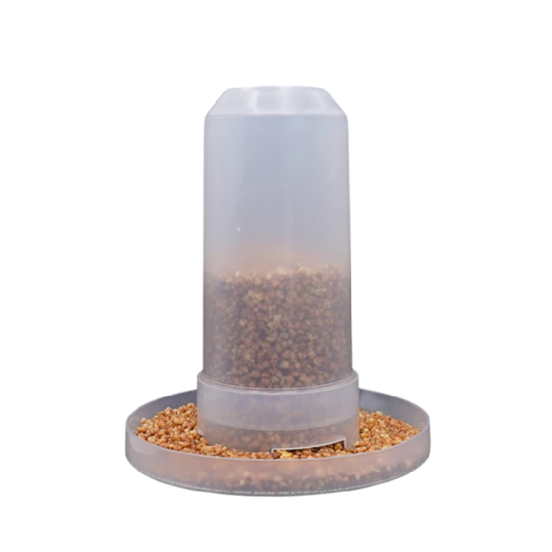 Plastikfutterspender für Vögel 13x16x6 cm transparentes Plastik mit Futterschale für Käfig und Außenfütterung von Vögeln