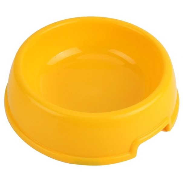 Plastikskål til hunde og katte gul
