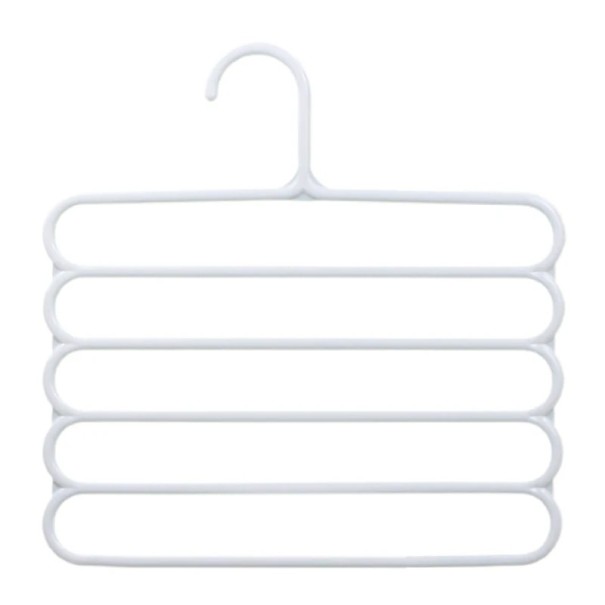 Plastisches Kleiderbügel 31 × 31 cm farbiger mehrstöckiger Bügel mit 5 Ebenen Organizer für Hosen, Schals und Accessoires weiß