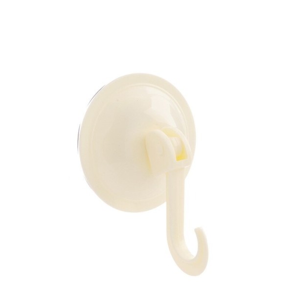 Plastkrok med sugkopp 4 st krämfärgad