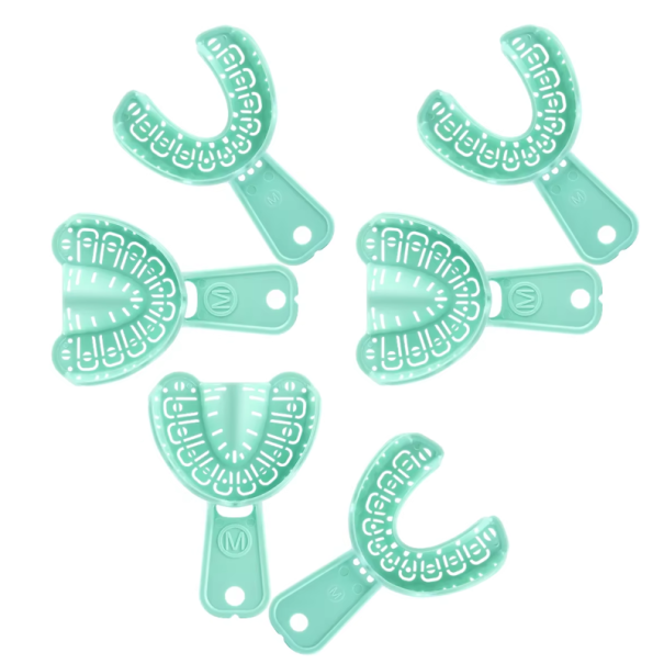 Plastová forma na otisky zubů 7,1 x 10,2 cm 6 ks Zubní otiskovací formy 3 páry Anatomické modely pro stomatologii a výuku 1