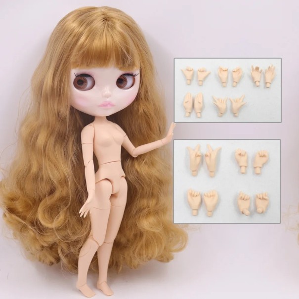 Plastová panenka 30 cm s ofinou a různými odstíny vlasů Realistická panenka s výměnnými rukama Odolný plast pro hru i sbírku blond