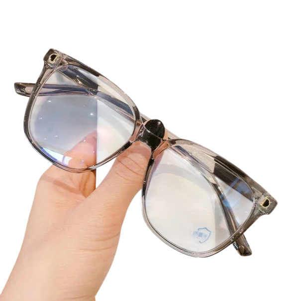 Plastové brýle proti modrému světlu Transparentní unisex design Ochrana očí při práci na počítači Čtení Mobilní zařízení šedá
