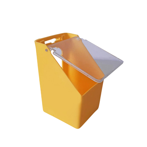 Plastové krmítko pro ptáky výklopné 8,5x10x14 cm plast více barev závěsné krmení do klece pro kanárky a drobné ptactvo žlutá