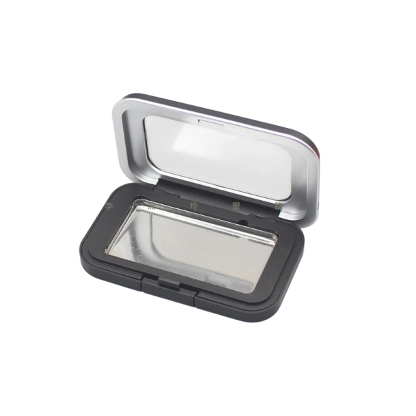 Plastový obal na kosmetiku s jedním okénkem 80,2×50×11,3 mm černý kompaktní box s průhledným víkem pro make-up a stíny 1