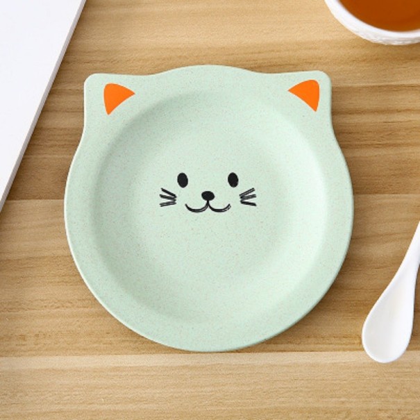 Plastový talíř kočka zelená