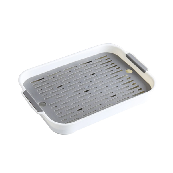 Plastový záchod pro kočky a králíky 27 x 18,5 x 4 cm Toaleta s odnímatelnou mřížkou Hygienická podložka pro domácí mazlíčky šedá