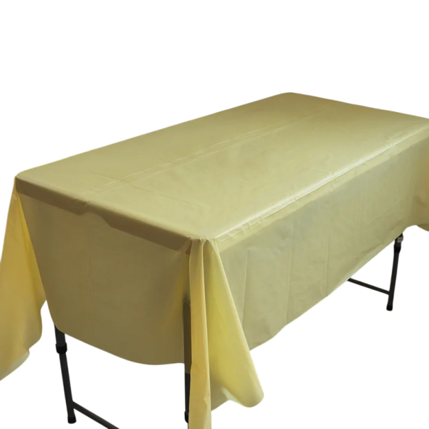 Plastowy jednorazowy obrus 137 x 154 cm Jednokolorowy dekoracyjny pokrowiec na stół na przyjęcia, imprezy, pikniki, catering w różnych kolorach żółty