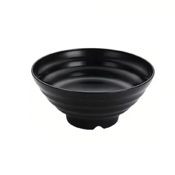 Plastskål för mat 19 × 8 cm svart serveringsskål för soppa, nudlar, sallad och vardagligt middagsbord 1