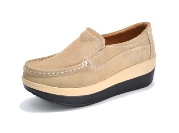 Plateau-Mokassins für Damen beige 35