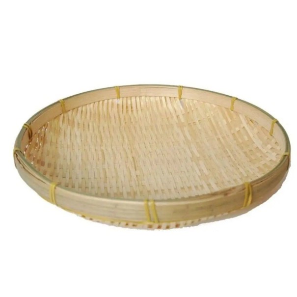 Plateau rond en bambou tissé à la main 13 cm Petit panier décoratif pour petits objets bijoux bougies service à domicile 1