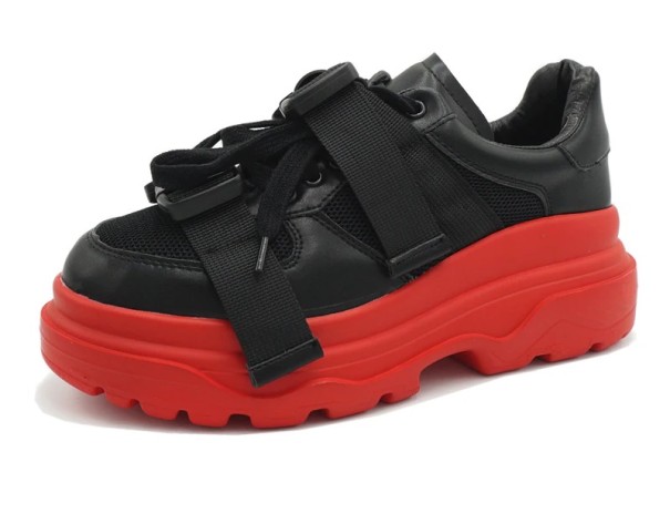 Plateau-Sneaker für Damen rot 35