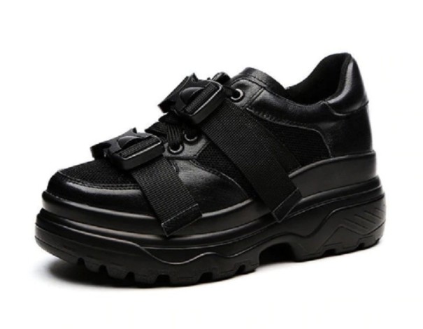 Plateau-Sneaker für Damen schwarz 35
