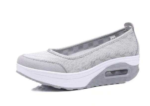 Platform ballerina&#39;s voor dames grijs 36