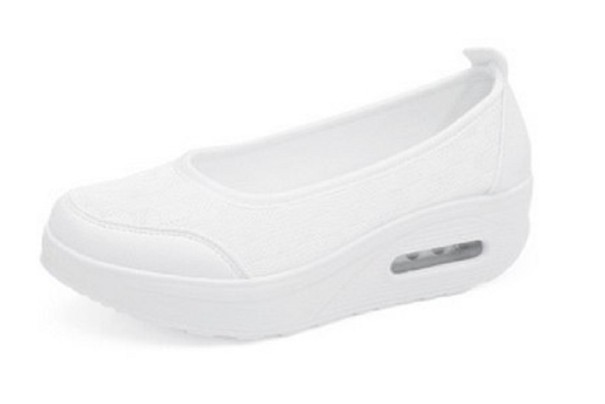 Platform ballerina&#39;s voor dames wit 41