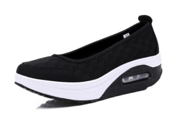 Platform ballerina's voor dames zwart 40