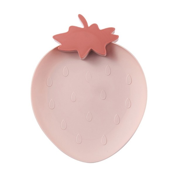 Plato con forma de fresa rosa
