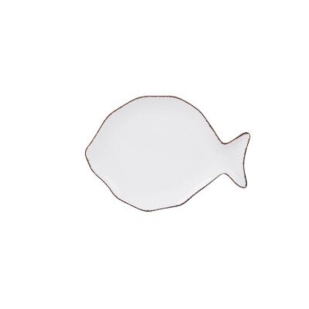 Plato de porcelana pez blanco 2