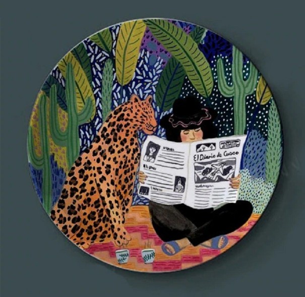 Plato decorativo con motivo de bestia L 5