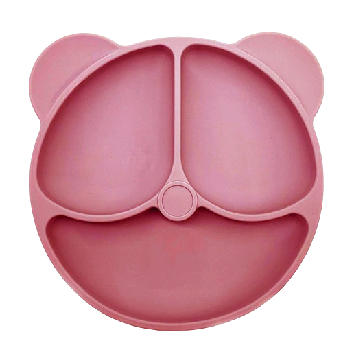Plato infantil oso rosa viejo