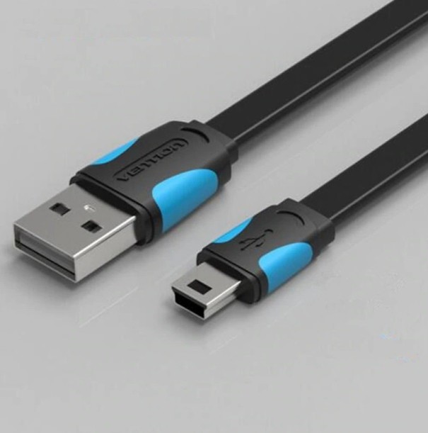 Platt USB till Mini USB M/M laddningskabel