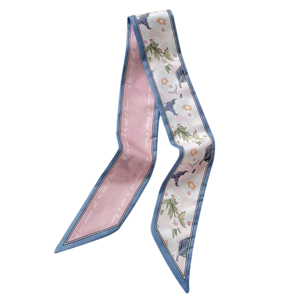 Playful Bohemian Narrow Scarf 6 x 90 cm Retro Hair Ribbon and Neck Scarf Women's Headband for Bag Informal All-Year Fashion blue
