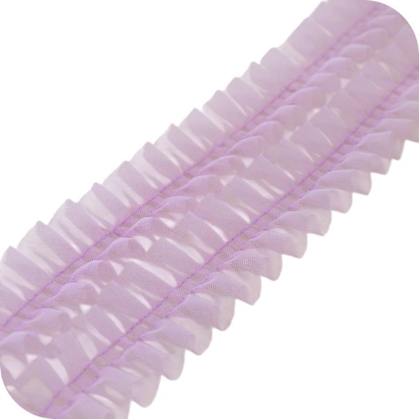 Pleated Tulle Lace 5 cm x 1 m Decorative Tulle Ribbon for Sewing Embellishing Garments Skirts Wedding Decorations and Creative Crafts purple