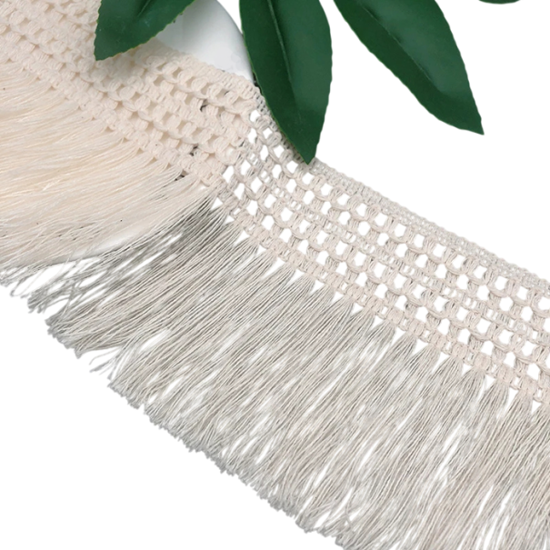 Pletená dekoračná stuha s strapcami 13 cm x 91 cm Bavlneno-polyesterová ozdobná páska pre šitie odevov závesy vankúše bytové dekorácie DIY 1