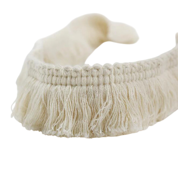 Pletená dekoračná stuha s strapcami 91 cm Bavlneno-polyesterová ozdobná páska pre šitie odevov bytové dekorácie závesy vankúše handmade 1