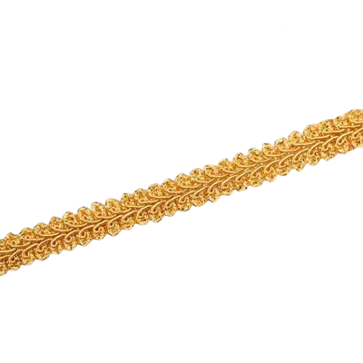 Pletená dekorativní stuha s lemováním 1,2 cm x 182 cm Bavlněno-polyesterová ozdobná páska pro šití oděvů lemování textilu šicí doplňky zlatá