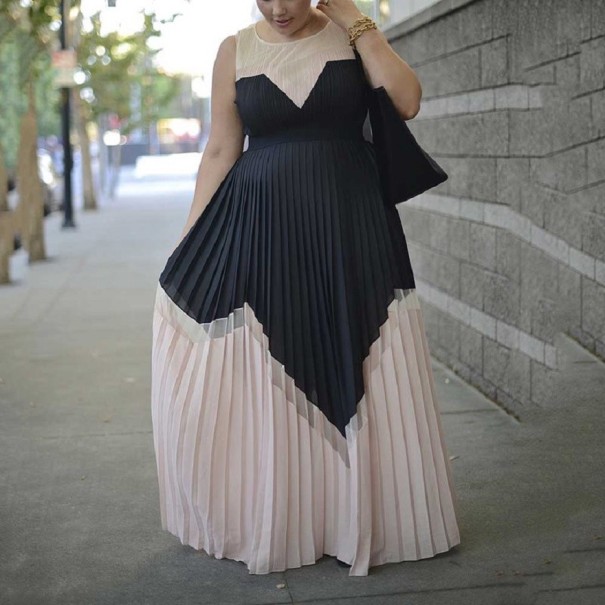 Plisowana sukienka maxi L