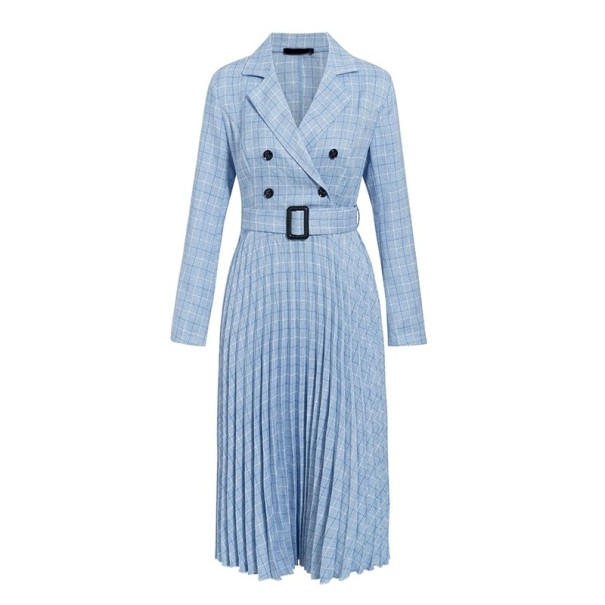 Plisowana sukienka midi A1 jasnoniebieski M Plisowana sukienka midi A1 jasnoniebieski M