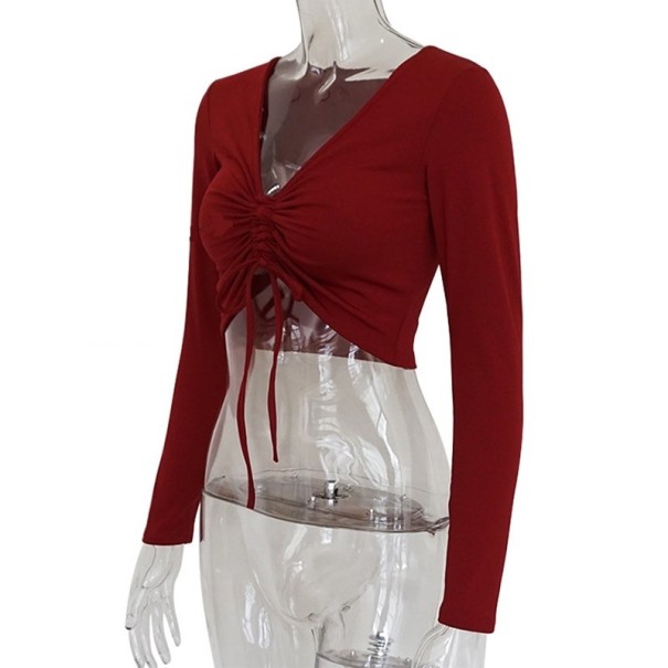 Plisserad crop top för kvinnor B100