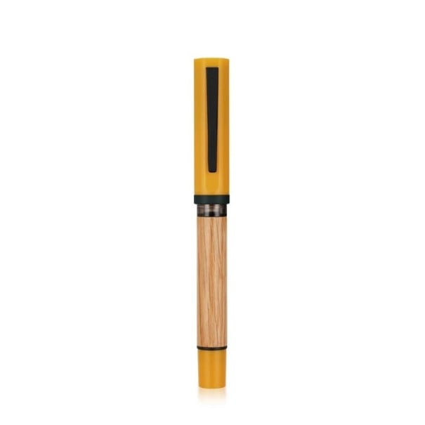 Plnicí pero JINHAO dubové dřevo hrot F 0,5 mm oranžové kaligrafické psací pero pro studenty kancelářské použití žlutá
